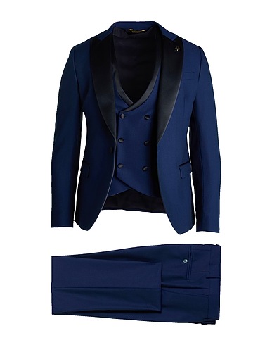 MANUEL RITZ Suits Blue 74% Polyester, 23% Viscose, 3% Elastane