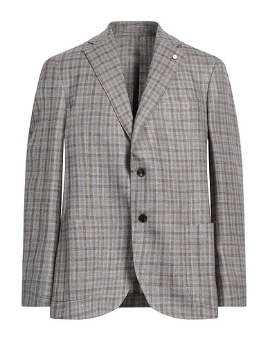 LUIGI BIANCHI Mantova Blazer Grey 38% Virgin Wool, 34% Silk, 28% Linen