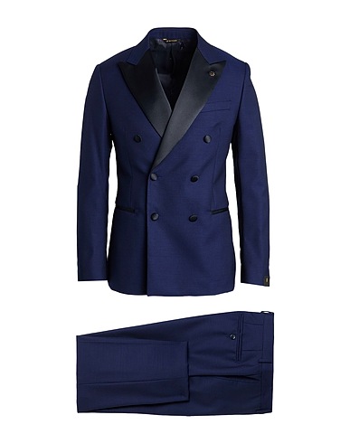MANUEL RITZ Suits Blue 100% Virgin Wool