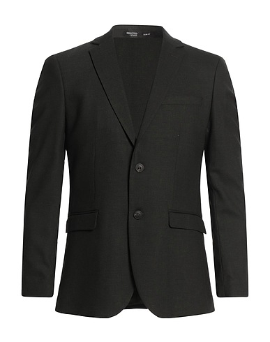 SELECTED HOMME Blazer Dark green 52% Recycled polyester, 31% Wool, 14% Viscose, 3% Elastane