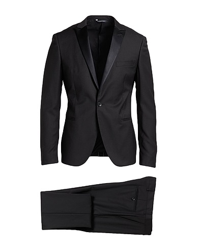 TONELLO Suits Black 100% Virgin Wool