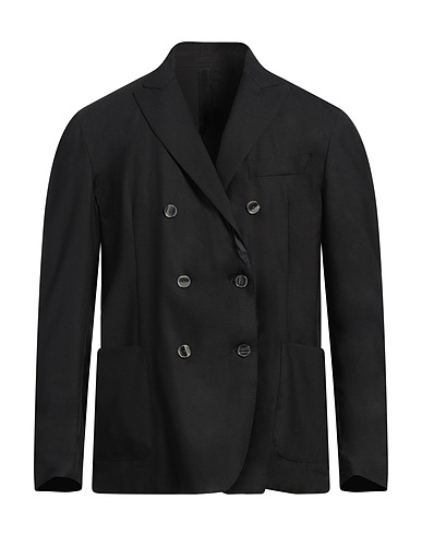 SANTANIELLO Blazer Black 60% Wool, 38% Polyester, 2% Elastane