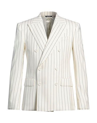 DOLCE&GABBANA Blazer Cream 59% Virgin Wool, 40% Silk, 1% Elastane