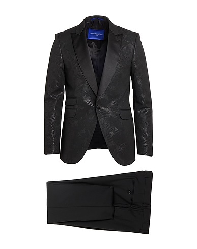 CARLO PIGNATELLI Suits Black 53% Polyester, 27% Cotton, 14% Acetate, 6% Metallic fiber