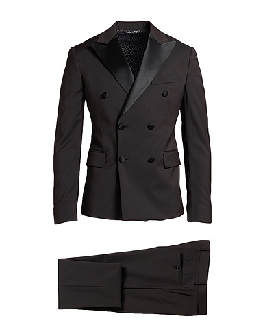 BRIAN DALES Suits Dark brown 58% Polyester, 24% Wool, 16% Viscose, 2% Elastane