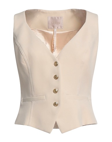 GUESS Vest Beige 91% Polyester, 9% Elastane