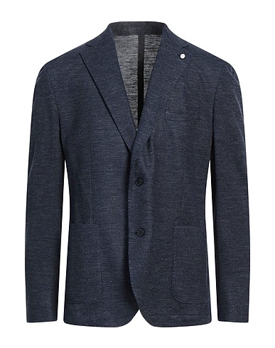 LUIGI BIANCHI Mantova Blazer BLU NAVY 59% Linen, 41% Cotton