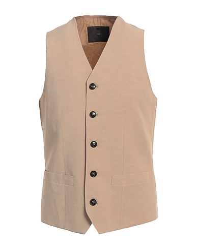 LIU •JO MAN Waistcoat Beige 62% Viscose, 38% Linen