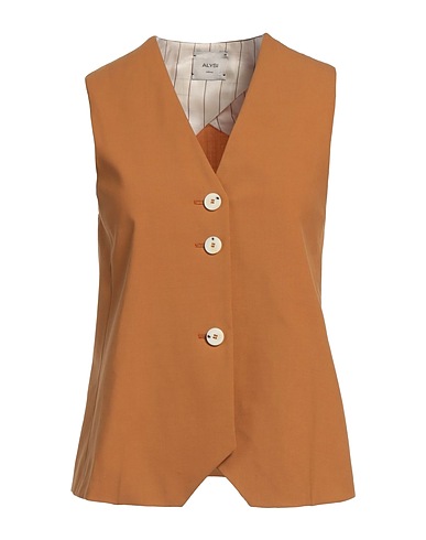 ALYSI Gilet CRÈME Cammello 95% Lana Vergine, 5% Elastan