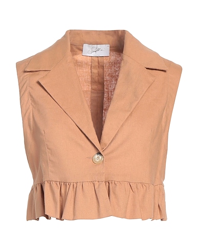 SOALLURE Blazer CAMMELLO 55% Lino, 45% Viscosa