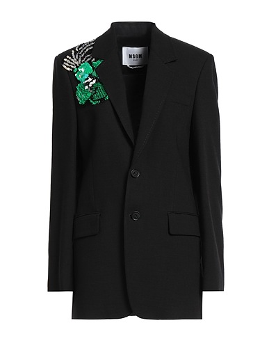MSGM Blazer Black 91% Viscose, 8% Polyester, 1% Elastane