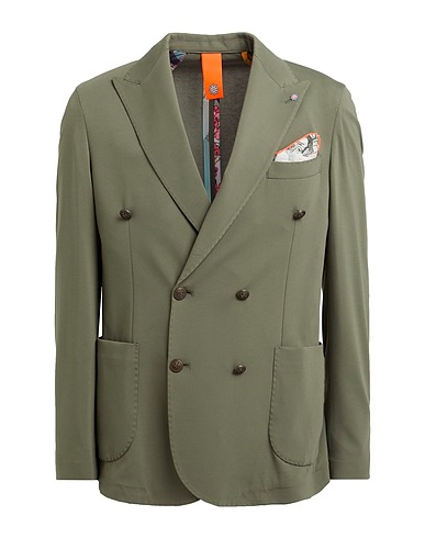 BHARNABA Blazer Military green 55% Viscose, 40% Polyamide, 5% Elastane