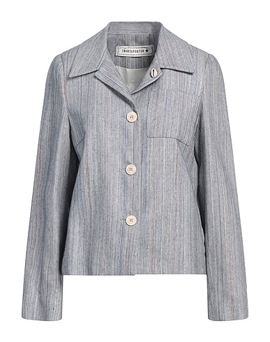 SHIRTAPORTER テーラードジャケット ブルーグレー レーヨン 64% / コットン 17% / ポリエステル 17% / Lurex® 2%