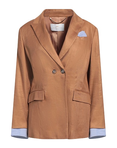 NENETTE Blazer Camel 55% Linen, 42% Viscose, 3% Elastane