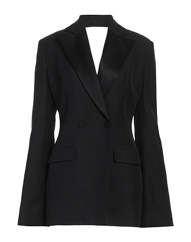 GIA STUDIOS Blazer Black 70% Viscose, 18% Linen, 12% Rayon