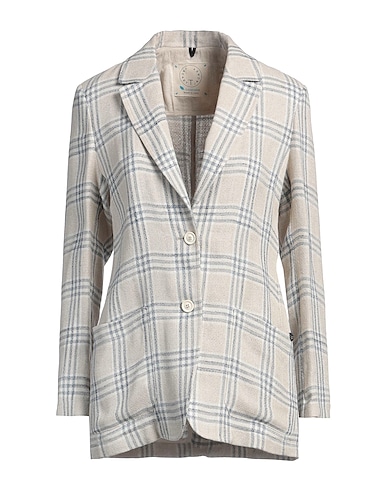 T-JACKET by TONELLO Blazer Light grey 50% Hemp, 25% Silk, 20% Linen, 5% Cotton