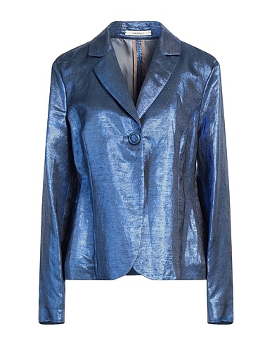 MALÌPARMI Blazer Bright blue 44% Viscose, 43% Linen, 13% Polyester