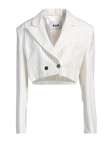 MSGM Blazer White 99% Virgin Wool, 1% Elastane
