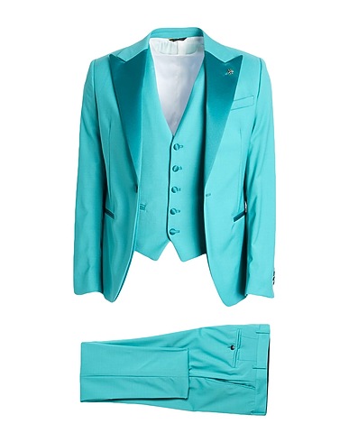 MANUEL RITZ Suits Turquoise 98% Wool, 2% Elastane