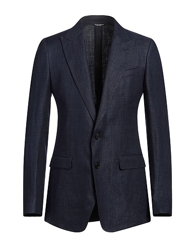 DOLCE&GABBANA Blazer Midnight blue 52% Linen, 48% Virgin Wool