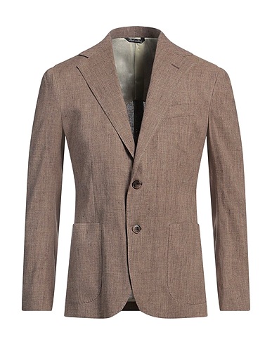 BRIAN DALES Blazer Khaki 56% Linen, 41% Viscose, 3% Elastane