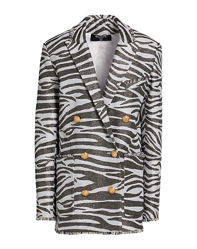BALMAIN Jackett Weiß 55% Viskose, 23% Baumwolle, 13% Polyester, 7% Metallisiertes Polyester, 2% Andere Fasern