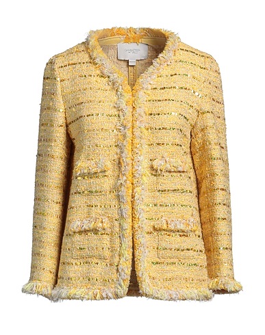 GIAMBATTISTA VALLI Jacket Yellow 42% Polyester, 26% Virgin Wool, 23% Synthetic fibers, 7% Cotton, 2% Other Fibres