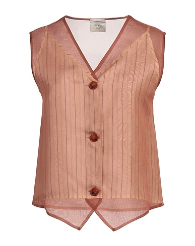 ALYSI Vest Brown 100% Silk