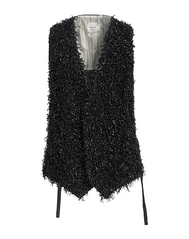 ALYSI Waistcoat Black 77% Polyamide, 23% Viscose, Linen, Elastane