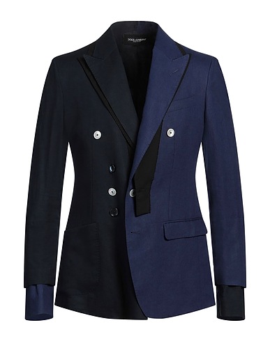 DOLCE&GABBANA Blazer Blue 88% Linen, 11% Virgin Wool, 1% Elastane
