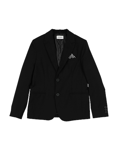 BIKKEMBERGS Blazer Black 89% Polyester, 7% Viscose, 4% Elastic fibres