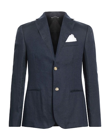 GREY DANIELE ALESSANDRINI Blazer Navy blue 100% Linen