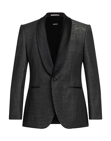 BOSS Blazer Black 92% Virgin Wool, 8% Polyester, Silk