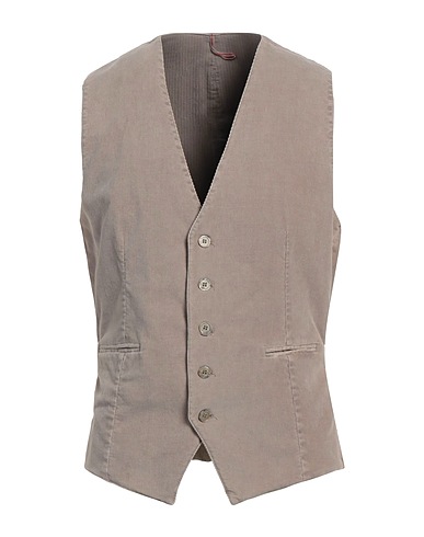 SANTANIELLO Waistcoat Beige 97% Cotton, 3% Elastane