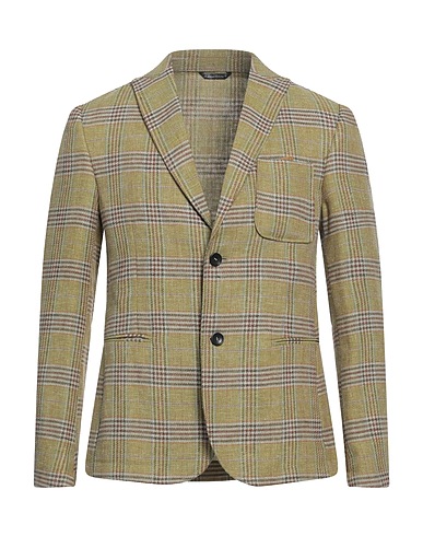 DANIELE ALESSANDRINI HOMME Blazer Verde chiaro 70% Poliestere, 30% Lino