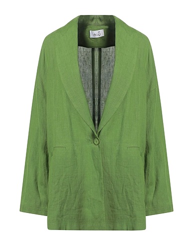 NIŪ Giacca Verde 100% Lino, Cotone