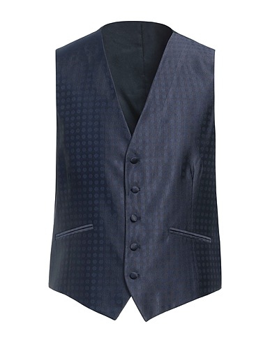 MANUEL RITZ Waistcoat Navy blue 100% Polyester