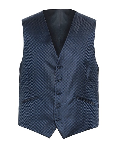 MANUEL RITZ Waistcoat EVENING Navy blue 100% Polyester