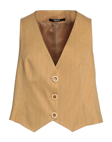 SISTE'S Gilet Cammello 95% Poliestere, 4% Elastan, 1% Viscosa