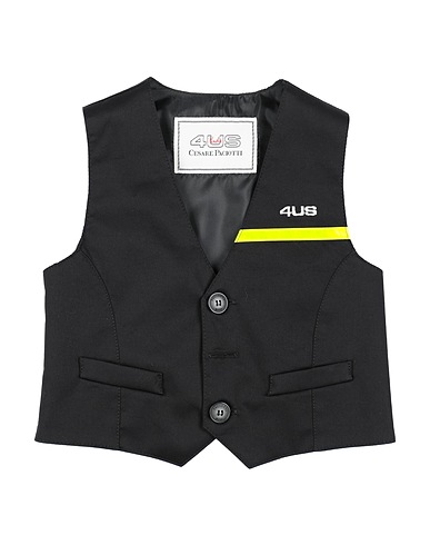 PACIOTTI Waistcoat Black 98% Cotton, 2% Elastane