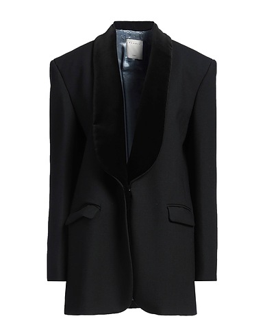 SANDRO テーラードジャケット ブラック ポリエステル 53% / バージンウール 43% / ポリウレタン 4%