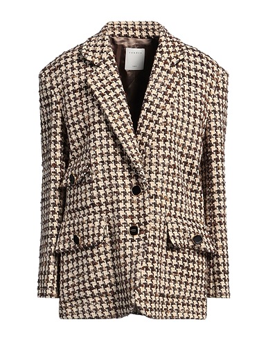 SANDRO Blazer Dark brown 35% Polyamide, 23% Acrylic, 20% Cotton, 14% Polyester, 8% Wool