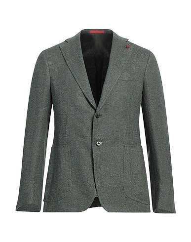 ISAIA Blazer Green 34% Silk, 33% Wool, 33% Linen