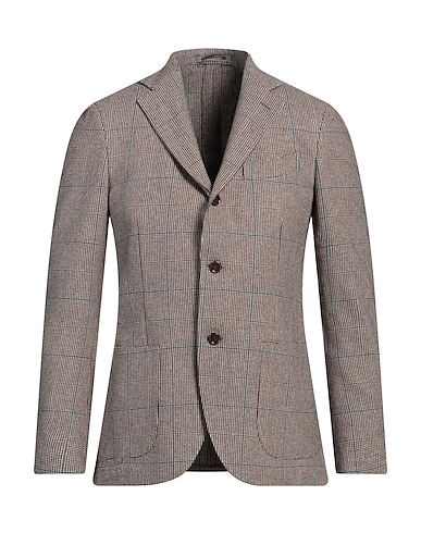 LARDINI Blazer Dark brown 41% Wool, 39% Cotton, 15% Nylon, 5% Polyester