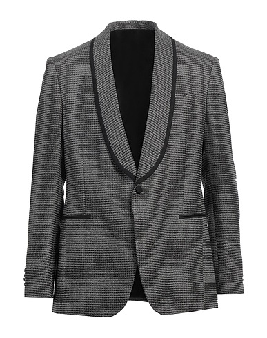 LARDINI Blazer Black 75% Wool, 25% Linen