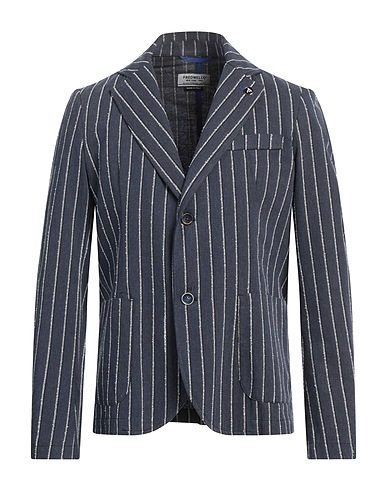 FRED MELLO Blazer Slate blue 78% Cotton, 22% Polyester