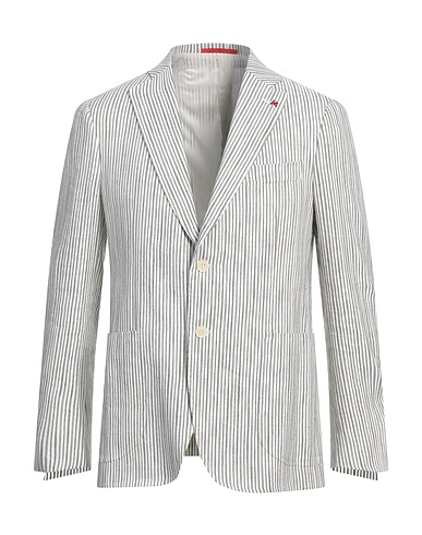 ISAIA Blazer Military green 60% Linen, 22% Cotton, 18% Silk