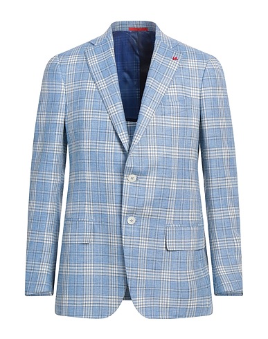 ISAIA Blazer Light blue 69% Wool, 16% Silk, 13% Linen, 2% Polyamide