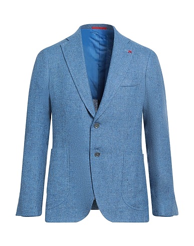 ISAIA Blazer Slate blue 34% Silk, 33% Wool, 33% Linen