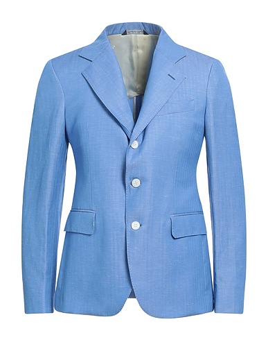 BRIAN DALES Blazer Light blue 54% Wool, 46% Linen